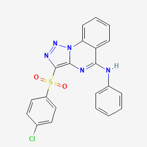 molecular formula C21H14ClN5O2S B2516013 3-[(4-氯苯基)磺酰基]-N-苯基[1,2,3]三唑并[1,5-a]喹唑啉-5-胺 CAS No. 866811-49-6