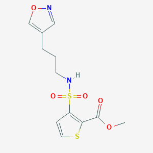 molecular formula C12H14N2O5S2 B2516023 3-(N-(3-(异恶唑-4-基)丙基)磺酰胺基)噻吩-2-羧酸甲酯 CAS No. 1904231-18-0