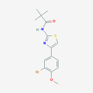 molecular formula C15H17BrN2O2S B251603 N-[4-(3-bromo-4-methoxyphenyl)-1,3-thiazol-2-yl]-2,2-dimethylpropanamide 