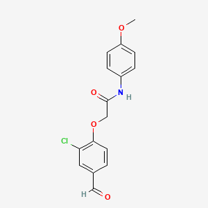 molecular formula C16H14ClNO4 B2516040 2-(2-氯-4-甲酰苯氧基)-N-(4-甲氧基苯基)乙酰胺 CAS No. 718602-63-2