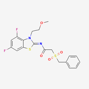 (E)-2-(benzylsulfonyl)-N-(4,6-difluoro-3-(2-methoxyethyl)benzo[d]thiazol-2(3H)-ylidene)acetamide