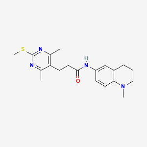 molecular formula C20H26N4OS B2516056 3-[4,6-dimethyl-2-(methylsulfanyl)pyrimidin-5-yl]-N-(1-methyl-1,2,3,4-tetrahydroquinolin-6-yl)propanamide CAS No. 1797042-45-5