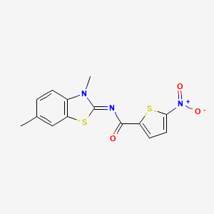 molecular formula C14H11N3O3S2 B2516066 N-(3,6-dimethyl-1,3-benzothiazol-2-ylidene)-5-nitrothiophene-2-carboxamide CAS No. 477511-58-3