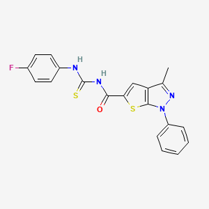N-[(4-fluorophenyl)carbamothioyl]-3-methyl-1-phenylthieno[2,3-c]pyrazole-5-carboxamide