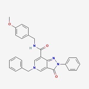 molecular formula C28H24N4O3 B2516072 5-benzyl-N-(4-methoxybenzyl)-3-oxo-2-phenyl-3,5-dihydro-2H-pyrazolo[4,3-c]pyridine-7-carboxamide CAS No. 923165-80-4