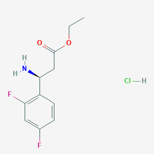 molecular formula C11H14ClF2NO2 B2516073 ethyl (3S)-3-amino-3-(2,4-difluorophenyl)propanoate hydrochloride CAS No. 2126143-52-8