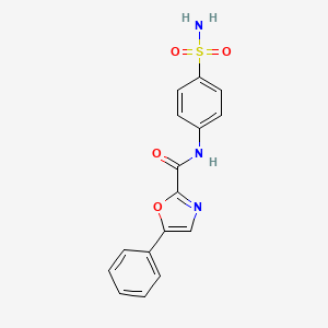 molecular formula C16H13N3O4S B2516074 5-phenyl-N-(4-sulfamoylphenyl)oxazole-2-carboxamide CAS No. 955725-16-3