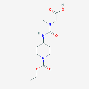 molecular formula C12H21N3O5 B2516075 2-({[1-(Ethoxycarbonyl)piperidin-4-yl]carbamoyl}(methyl)amino)acetic acid CAS No. 1096963-05-1
