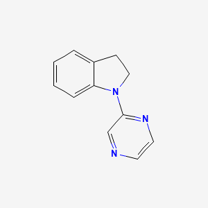 molecular formula C12H11N3 B2516076 1-(Pyrazine-2-yl)indoline CAS No. 1798782-35-0