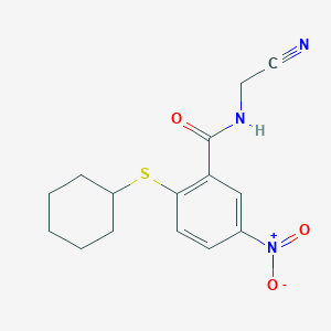 molecular formula C15H17N3O3S B2516080 N-(cyanomethyl)-2-(cyclohexylsulfanyl)-5-nitrobenzamide CAS No. 1797004-62-6