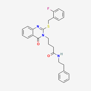 4-(2-((2-fluorobenzyl)thio)-4-oxoquinazolin-3(4H)-yl)-N-phenethylbutanamide