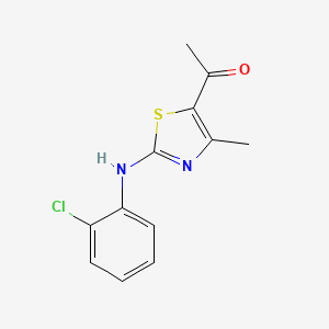molecular formula C12H11ClN2OS B2516088 1-(3-((2-Chlorophenyl)amino)-5-methyl-2,4-thiazolyl)ethan-1-one CAS No. 883265-08-5