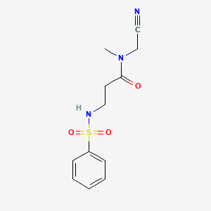 molecular formula C12H15N3O3S B2516091 3-benzenesulfonamido-N-(cyanomethyl)-N-methylpropanamide CAS No. 1280881-65-3