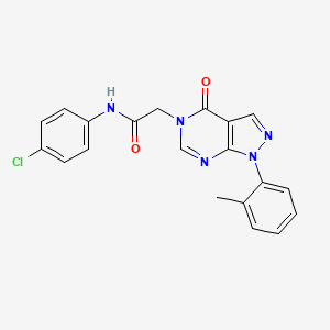 molecular formula C20H16ClN5O2 B2516094 N-(4-chlorophenyl)-2-[1-(2-methylphenyl)-4-oxopyrazolo[3,4-d]pyrimidin-5-yl]acetamide CAS No. 895014-10-5