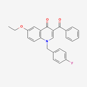 molecular formula C25H20FNO3 B2516107 3-Benzoyl-6-ethoxy-1-[(4-fluorophenyl)methyl]-1,4-dihydroquinolin-4-one CAS No. 904451-00-9