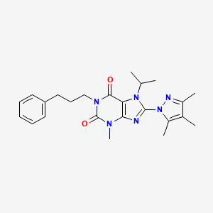 7-isopropyl-3-methyl-1-(3-phenylpropyl)-8-(3,4,5-trimethyl-1H-pyrazol-1-yl)-1H-purine-2,6(3H,7H)-dione