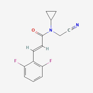 molecular formula C14H12F2N2O B2516110 (E)-N-(氰甲基)-N-环丙基-3-(2,6-二氟苯基)丙-2-烯酰胺 CAS No. 1252556-82-3