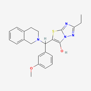 molecular formula C23H24N4O2S B2516117 5-((3,4-dihydroisoquinolin-2(1H)-yl)(3-methoxyphenyl)methyl)-2-ethylthiazolo[3,2-b][1,2,4]triazol-6-ol CAS No. 887220-31-7