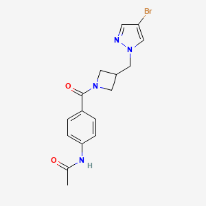 N-(4-{3-[(4-bromo-1H-pyrazol-1-yl)methyl]azetidine-1-carbonyl}phenyl)acetamide