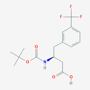 molecular formula C16H20F3NO4 B2516126 (S)-3-((tert-butoxycarbonyl)amino)-4-(3-(trifluoromethyl)phenyl)butanoic acid CAS No. 270065-77-5