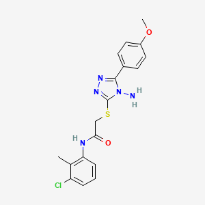 molecular formula C18H18ClN5O2S B2516140 2-{[4-氨基-5-(4-甲氧基苯基)-4H-1,2,4-三唑-3-基]硫代}-N-(3-氯-2-甲基苯基)乙酰胺 CAS No. 880804-88-6