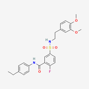 5-(N-(3,4-dimethoxyphenethyl)sulfamoyl)-N-(4-ethylphenyl)-2-fluorobenzamide