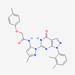 molecular formula C26H25N7O3 B2516152 N-(1-(1-(2,3-dimethylphenyl)-4-oxo-4,5-dihydro-1H-pyrazolo[3,4-d]pyrimidin-6-yl)-3-methyl-1H-pyrazol-5-yl)-2-(p-tolyloxy)acetamide CAS No. 1171324-59-6