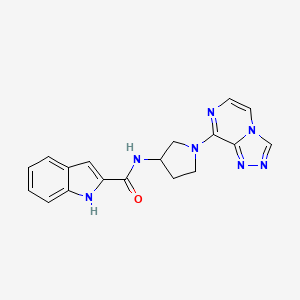 molecular formula C18H17N7O B2516154 N-(1-([1,2,4]triazolo[4,3-a]pyrazin-8-yl)pyrrolidin-3-yl)-1H-indole-2-carboxamide CAS No. 2034382-33-5