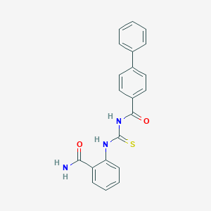 molecular formula C21H17N3O2S B251616 N-[(2-carbamoylphenyl)carbamothioyl]biphenyl-4-carboxamide 