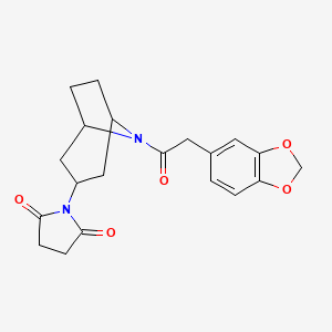1-((1R,5S)-8-(2-(benzo[d][1,3]dioxol-5-yl)acetyl)-8-azabicyclo[3.2.1]octan-3-yl)pyrrolidine-2,5-dione