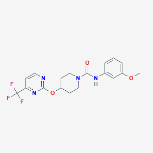 molecular formula C18H19F3N4O3 B2516166 N-(3-Methoxyphenyl)-4-[4-(trifluoromethyl)pyrimidin-2-yl]oxypiperidine-1-carboxamide CAS No. 2380166-96-9