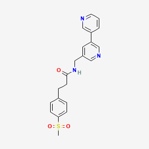 molecular formula C21H21N3O3S B2516168 N-([3,3'-联吡啶]-5-基甲基)-3-(4-(甲基磺酰基)苯基)丙酰胺 CAS No. 2191216-50-7