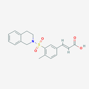 molecular formula C19H19NO4S B2516171 (E)-3-(3-((3,4-二氢异喹啉-2(1H)-基)磺酰基)-4-甲基苯基)丙烯酸 CAS No. 327093-67-4