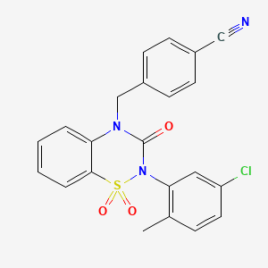 4-((2-(5-chloro-2-methylphenyl)-1,1-dioxido-3-oxo-2H-benzo[e][1,2,4]thiadiazin-4(3H)-yl)methyl)benzonitrile