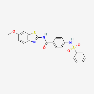 molecular formula C21H17N3O4S2 B2516177 N-(6-メトキシベンゾ[d]チアゾール-2-イル)-4-(フェニルスルホンアミド)ベンズアミド CAS No. 886900-80-7