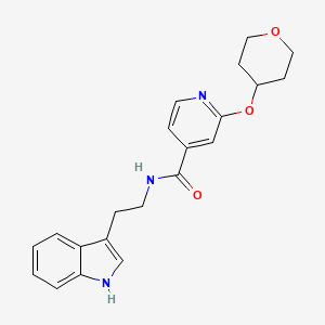 molecular formula C21H23N3O3 B2516178 N-(2-(1H-吲哚-3-基)乙基)-2-((四氢-2H-吡喃-4-基)氧基)异烟酰胺 CAS No. 2034362-75-7