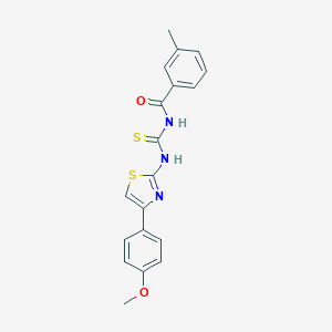molecular formula C19H17N3O2S2 B251618 N-{[4-(4-methoxyphenyl)-1,3-thiazol-2-yl]carbamothioyl}-3-methylbenzamide 