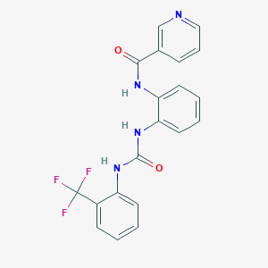 molecular formula C20H15F3N4O2 B2516180 N-(2-(3-(2-(trifluoromethyl)phenyl)ureido)phenyl)nicotinamide CAS No. 1206995-30-3