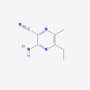 molecular formula C8H10N4 B025162 3-Amino-5-ethyl-6-methylpyrazine-2-carbonitrile CAS No. 107343-75-9