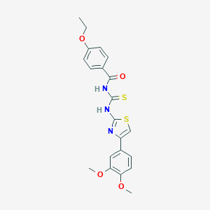 molecular formula C21H21N3O4S2 B251620 N-{[4-(3,4-dimethoxyphenyl)-1,3-thiazol-2-yl]carbamothioyl}-4-ethoxybenzamide 
