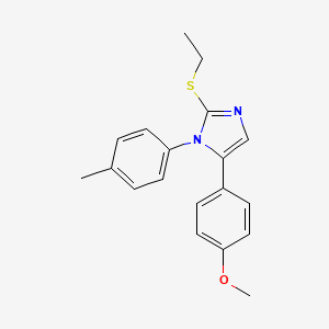 molecular formula C19H20N2OS B2516238 2-(乙硫基)-5-(4-甲氧基苯基)-1-(对甲苯基)-1H-咪唑 CAS No. 1206987-02-1