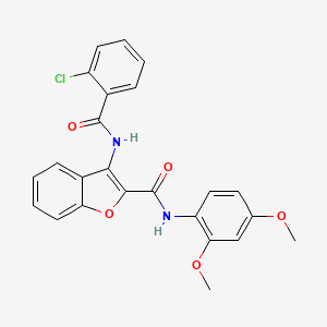 molecular formula C24H19ClN2O5 B2516241 3-(2-chlorobenzamido)-N-(2,4-dimethoxyphenyl)benzofuran-2-carboxamide CAS No. 887884-90-4