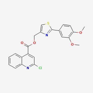 molecular formula C22H17ClN2O4S B2516242 [2-(3,4-Dimethoxyphenyl)-1,3-thiazol-4-yl]methyl 2-chloroquinoline-4-carboxylate CAS No. 1197488-01-9