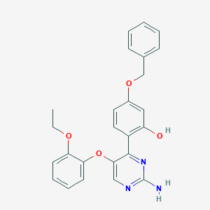 molecular formula C25H23N3O4 B2516248 2-(2-Amino-5-(2-ethoxyphenoxy)pyrimidin-4-yl)-5-(benzyloxy)phenol CAS No. 877805-91-9