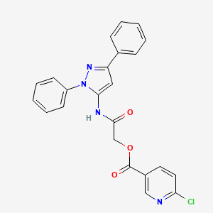 molecular formula C23H17ClN4O3 B2516255 [(1,3-diphenyl-1H-pyrazol-5-yl)carbamoyl]methyl 6-chloropyridine-3-carboxylate CAS No. 877955-35-6