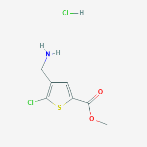 molecular formula C7H9Cl2NO2S B2516258 Methyl 4-(aminomethyl)-5-chlorothiophene-2-carboxylate hydrochloride CAS No. 2219371-11-4