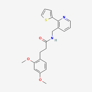 molecular formula C21H22N2O3S B2516263 3-(2,4-dimethoxyphenyl)-N-((2-(thiophen-2-yl)pyridin-3-yl)methyl)propanamide CAS No. 2034576-83-3