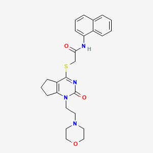 2-((1-(2-morpholinoethyl)-2-oxo-2,5,6,7-tetrahydro-1H-cyclopenta[d]pyrimidin-4-yl)thio)-N-(naphthalen-1-yl)acetamide