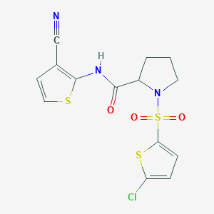 1-((5-chlorothiophen-2-yl)sulfonyl)-N-(3-cyanothiophen-2-yl)pyrrolidine-2-carboxamide