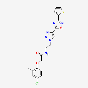 2-(4-chloro-2-methylphenoxy)-N-(2-(4-(3-(thiophen-2-yl)-1,2,4-oxadiazol-5-yl)-1H-1,2,3-triazol-1-yl)ethyl)acetamide